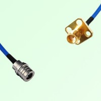 Semi-Flexible Jumper SSMA Female 4 Hole Flange Mount 12.7x12.7mm to QMA Male