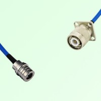 Semi-Flexible Jumper TNC Male 4 Hole Flange Mount 17.5x17.5mm to QMA Male Semi-Flexible Jumper TNC Male 4 Hole Flange Mount 17.5x17.5mm to QMA Male