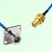 Semi-Flexible Jumper RP SMA Bulkhead Female to QN Female 4 Hole 25x25mm