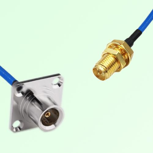 Semi-Flexible Jumper RP SMA Bulkhead Female to QN Female 4 Hole 25x25mm Semi-Flexible Jumper RP SMA Bulkhead Female to QN Female 4 Hole 25x25mm