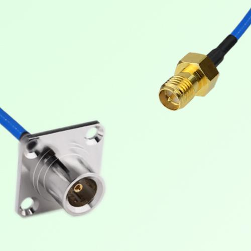 Semi-Flexible Jumper RP SMA Female to QN Female 4 Hole Flange Mount 25x25mm Semi-Flexible Jumper RP SMA Female to QN Female 4 Hole Flange Mount 25x25mm