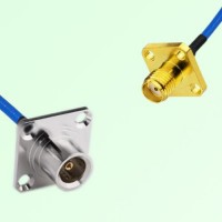 Semi-Flexible Jumper SMA Female 4 Hole 12.7x12.7mm to QN Female 4 Hole 25x25mm