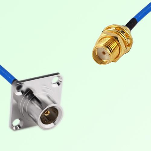 Semi-Flexible Jumper SMA Bulkhead Female to QN Female 4 Hole 25x25mm Semi-Flexible Jumper SMA Bulkhead Female to QN Female 4 Hole 25x25mm