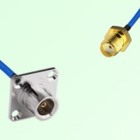 Semi-Flexible Jumper SMA Female to QN Female 4 Hole Flange Mount 25x25mm