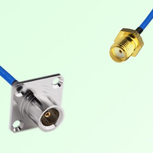 Semi-Flexible Jumper SMA Female to QN Female 4 Hole Flange Mount 25x25mm Semi-Flexible Jumper SMA Female to QN Female 4 Hole Flange Mount 25x25mm