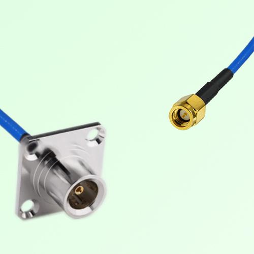 Semi-Flexible Jumper SSMA Male to QN Female 4 Hole Flange Mount 25x25mm