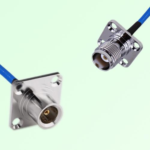 Semi-Flexible Jumper TNC Female 4 Hole 17.5x17.5mm to QN Female 4 Hole 25x25mm