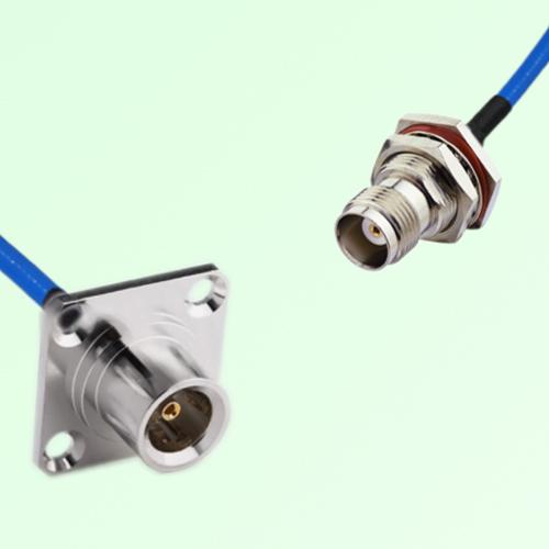 Semi-Flexible Jumper TNC Bulkhead Female with O-Ring to QN Female 4 Hole 25x25mm