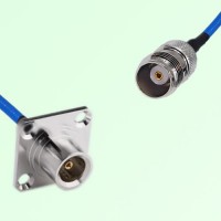 Semi-Flexible Jumper TNC Female to QN Female 4 Hole Flange Mount 25x25mm