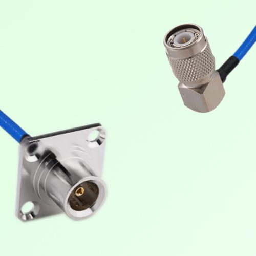 Semi-Flexible Jumper TNC Male Right Angle to QN Female 4 Hole 25x25mm Semi-Flexible Jumper TNC Male Right Angle to QN Female 4 Hole 25x25mm