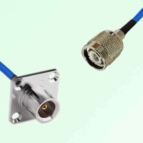 Semi-Flexible Jumper TNC Male to QN Female 4 Hole Flange Mount 25x25mm