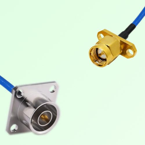 Semi-Flexible Jumper SMA Male 2 Hole to QN Male 4 Hole 25x25mm Semi-Flexible Jumper SMA Male 2 Hole to QN Male 4 Hole 25x25mm