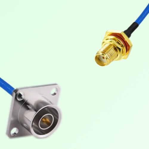 Semi-Flexible Jumper SMA Bulkhead Female with O-Ring to QN Male 4 Hole 25x25mm