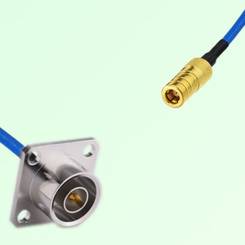 Semi-Flexible Jumper SMB Female to QN Male 4 Hole Flange Mount 25x25mm