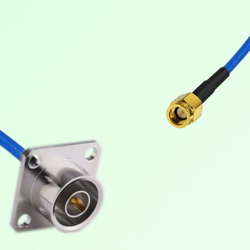 Semi-Flexible Jumper SSMA Male to QN Male 4 Hole Flange Mount 25x25mm