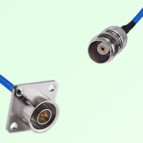 Semi-Flexible Jumper TNC Female to QN Male 4 Hole Flange Mount 25x25mm