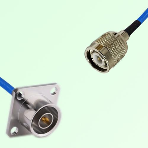 Semi-Flexible Jumper TNC Male to QN Male 4 Hole Flange Mount 25x25mm Semi-Flexible Jumper TNC Male to QN Male 4 Hole Flange Mount 25x25mm