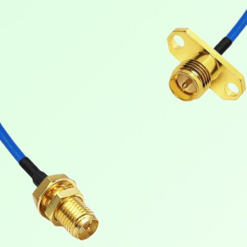 Semi-Flexible Jumper RP SMA Female 2 Hole Flange Mount to RP SMA Bulkhead Female Semi-Flexible Jumper RP SMA Female 2 Hole Flange Mount to RP SMA Bulkhead Female