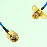 Semi-Flexible Jumper RP SMA Female 2 Hole Flange Mount to RP SMA Male