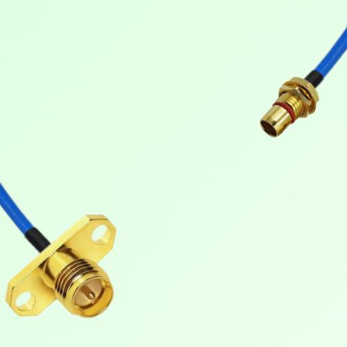 Semi-Flexible Jumper SBMA Bulkhead Male to RP SMA Female 2 Hole Flange Mount
