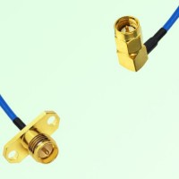 Semi-Flexible Jumper SMA Male Right Angle to RP SMA Female 2 Hole Flange Mount