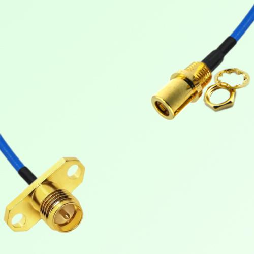 Semi-Flexible Jumper SMB Front Mount Bulkhead Female to RP SMA Female 2 Hole