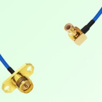 Semi-Flexible Jumper SMB Male Right Angle to RP SMA Female 2 Hole Flange Mount