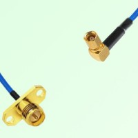 Semi-Flexible Jumper SMC Female Right Angle to RP SMA Female 2 Hole Flange Mount