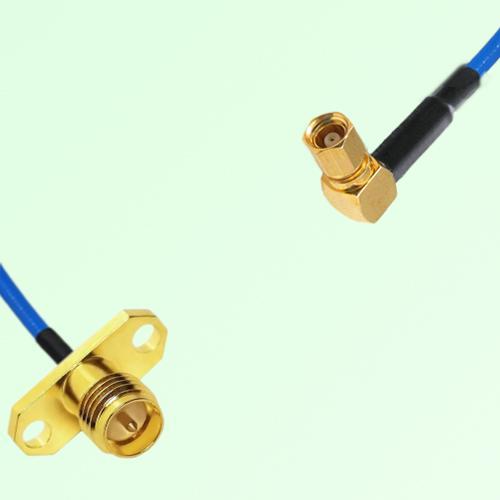 Semi-Flexible Jumper SMC Female Right Angle to RP SMA Female 2 Hole Flange Mount Semi-Flexible Jumper SMC Female Right Angle to RP SMA Female 2 Hole Flange Mount