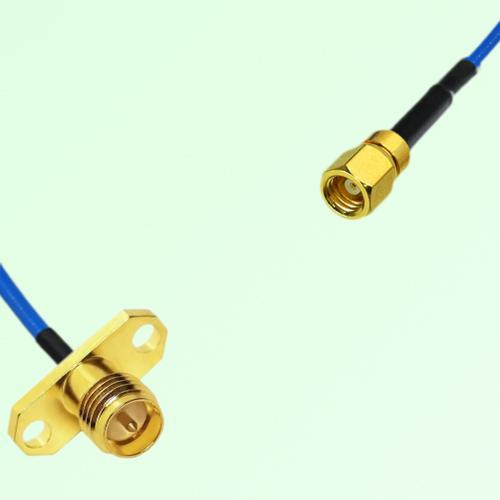 Semi-Flexible Jumper SMC Female to RP SMA Female 2 Hole Flange Mount Semi-Flexible Jumper SMC Female to RP SMA Female 2 Hole Flange Mount