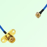 Semi-Flexible Jumper SMP Female Right Angle to RP SMA Female 2 Hole Flange Mount