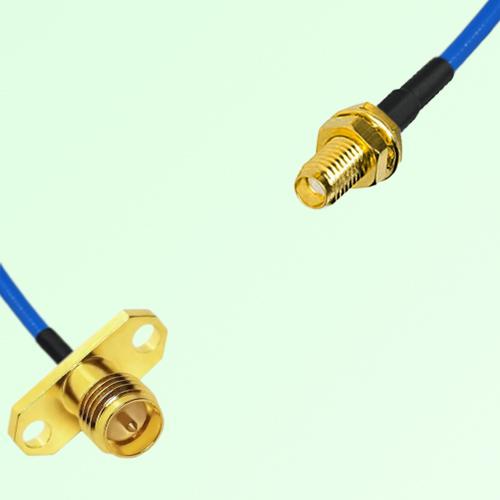 Semi-Flexible Jumper SSMA Bulkhead Female to RP SMA Female 2 Hole Flange Mount