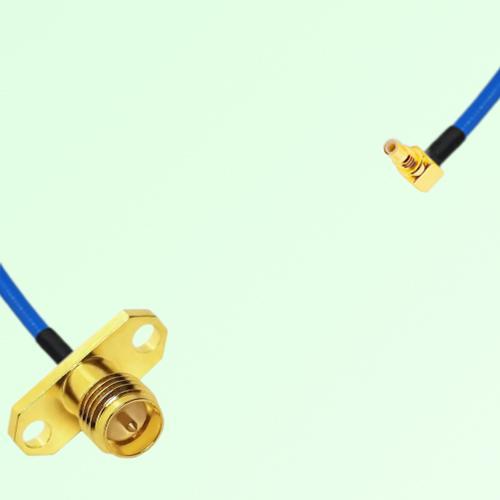 Semi-Flexible Jumper SSMC Male Right Angle to RP SMA Female 2 Hole Flange Mount Semi-Flexible Jumper SSMC Male Right Angle to RP SMA Female 2 Hole Flange Mount