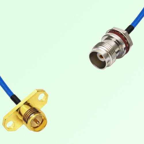 Semi-Flexible TNC Front Mount Bulkhead Female with O-Ring - RP SMA Female 2 Hole Semi-Flexible TNC Front Mount Bulkhead Female with O-Ring - RP SMA Female 2 Hole