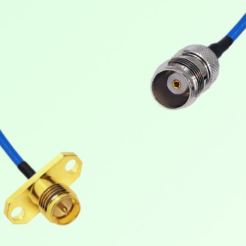 Semi-Flexible Jumper TNC Female to RP SMA Female 2 Hole Flange Mount