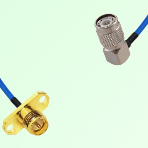 Semi-Flexible Jumper TNC Male Right Angle to RP SMA Female 2 Hole Flange Mount Semi-Flexible Jumper TNC Male Right Angle to RP SMA Female 2 Hole Flange Mount