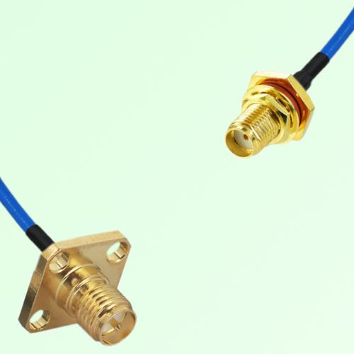 Semi-Flexible SMA Bulkhead Female with O-Ring to RP SMA Female 4 Hole 12.7mm