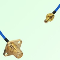 Semi-Flexible Jumper SMB Bulkhead Male to RP SMA Female 4 Hole 12.7x12.7mm