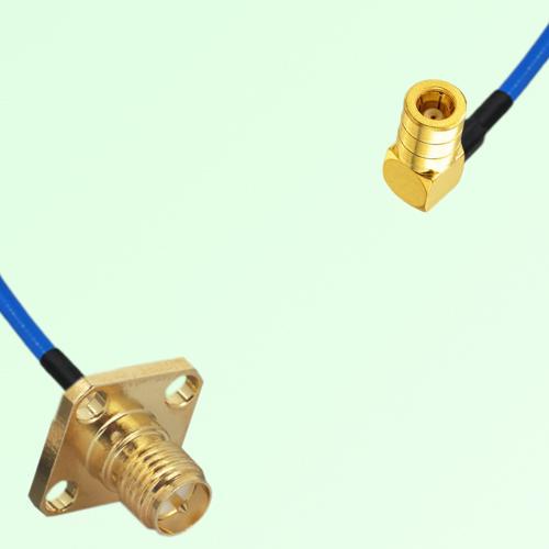 Semi-Flexible Jumper SMB Female Right Angle to RP SMA Female 4 Hole 12.7x12.7mm