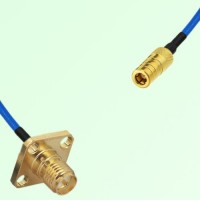 Semi-Flexible Jumper SMB Female to RP SMA Female 4 Hole Flange Mount 12.7x12.7mm