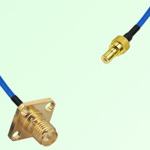 Semi-Flexible Jumper SMB Male to RP SMA Female 4 Hole Flange Mount 12.7x12.7mm