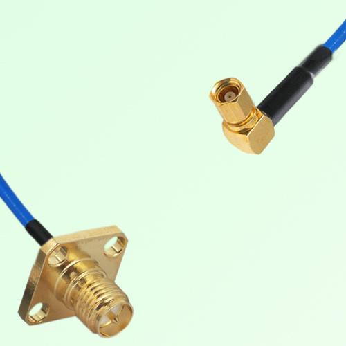 Semi-Flexible Jumper SMC Female Right Angle to RP SMA Female 4 Hole 12.7x12.7mm Semi-Flexible Jumper SMC Female Right Angle to RP SMA Female 4 Hole 12.7x12.7mm