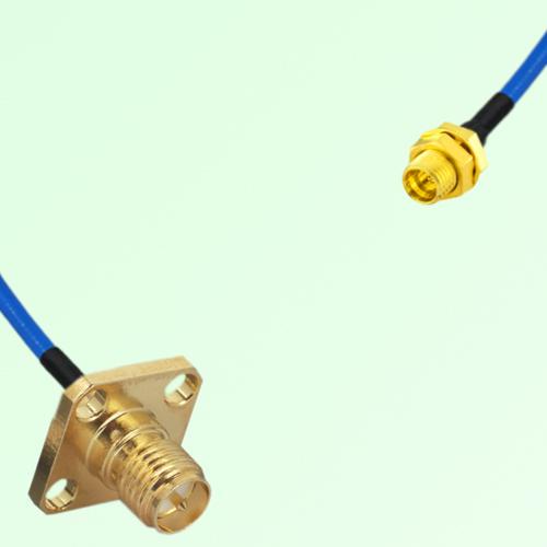 Semi-Flexible Jumper SMP Bulkhead Male to RP SMA Female 4 Hole 12.7x12.7mm Semi-Flexible Jumper SMP Bulkhead Male to RP SMA Female 4 Hole 12.7x12.7mm
