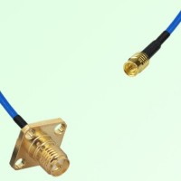 Semi-Flexible Jumper SMP Male to RP SMA Female 4 Hole Flange Mount 12.7x12.7mm