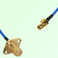 Semi-Flexible Jumper SSMA Female to RP SMA Female 4 Hole 12.7x12.7mm