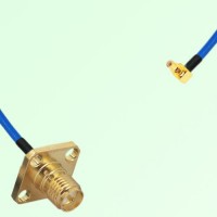 Semi-Flexible Jumper SSMC Male Right Angle to RP SMA Female 4 Hole 12.7x12.7mm