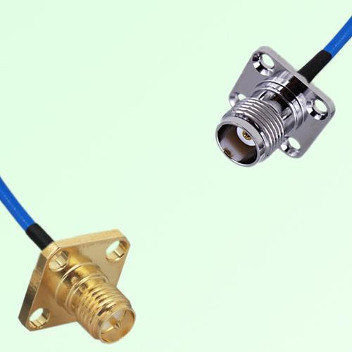 Semi-Flexible Jumper TNC Female 4 Hole 17.5mm to RP SMA Female 4 Hole 12.7mm