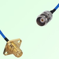 Semi-Flexible Jumper TNC Female to RP SMA Female 4 Hole Flange Mount 12.7x12.7mm