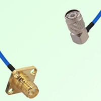 Semi-Flexible Jumper TNC Male Right Angle to RP SMA Female 4 Hole 12.7x12.7mm