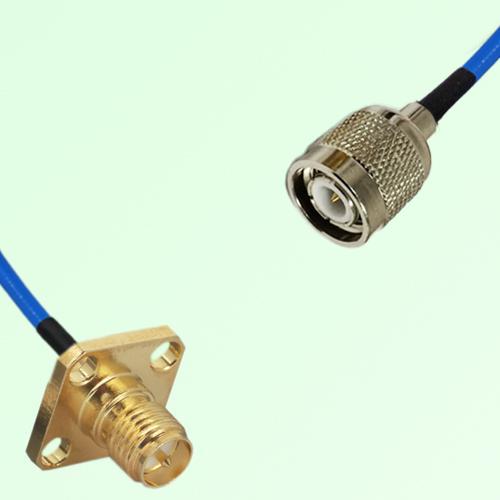 Semi-Flexible Jumper TNC Male to RP SMA Female 4 Hole Flange Mount 12.7x12.7mm